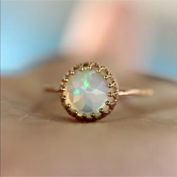 Dainty Opal Stacking Ring - Picture 3 of 8
